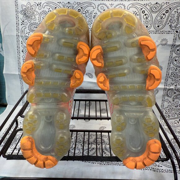 Nike Air VaporMax Flyknit 3 Orange Running Shoes Sneakers Women's Size 5.5 - Picture 5 of 9